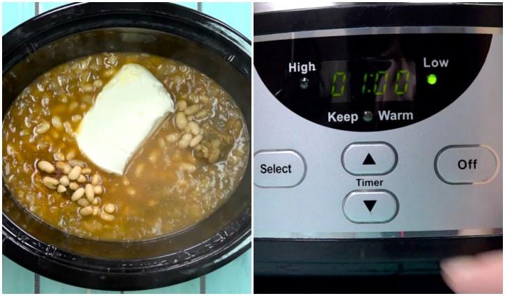 Adding cream cheese.