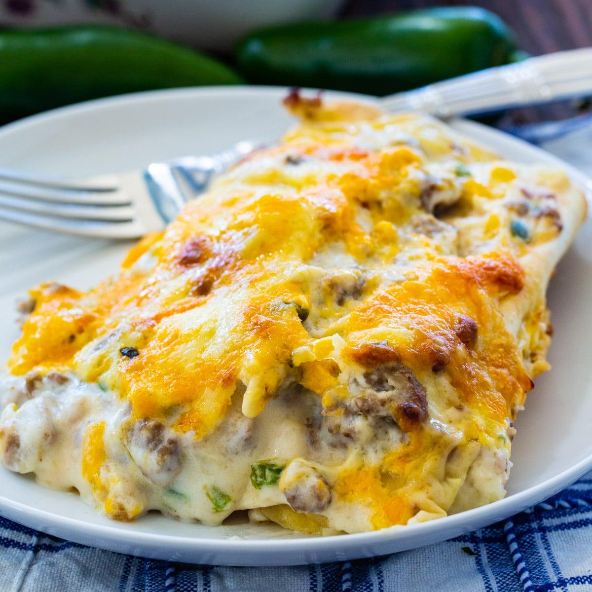 Southern Breakfast Enchiladas with Sausage Gravy