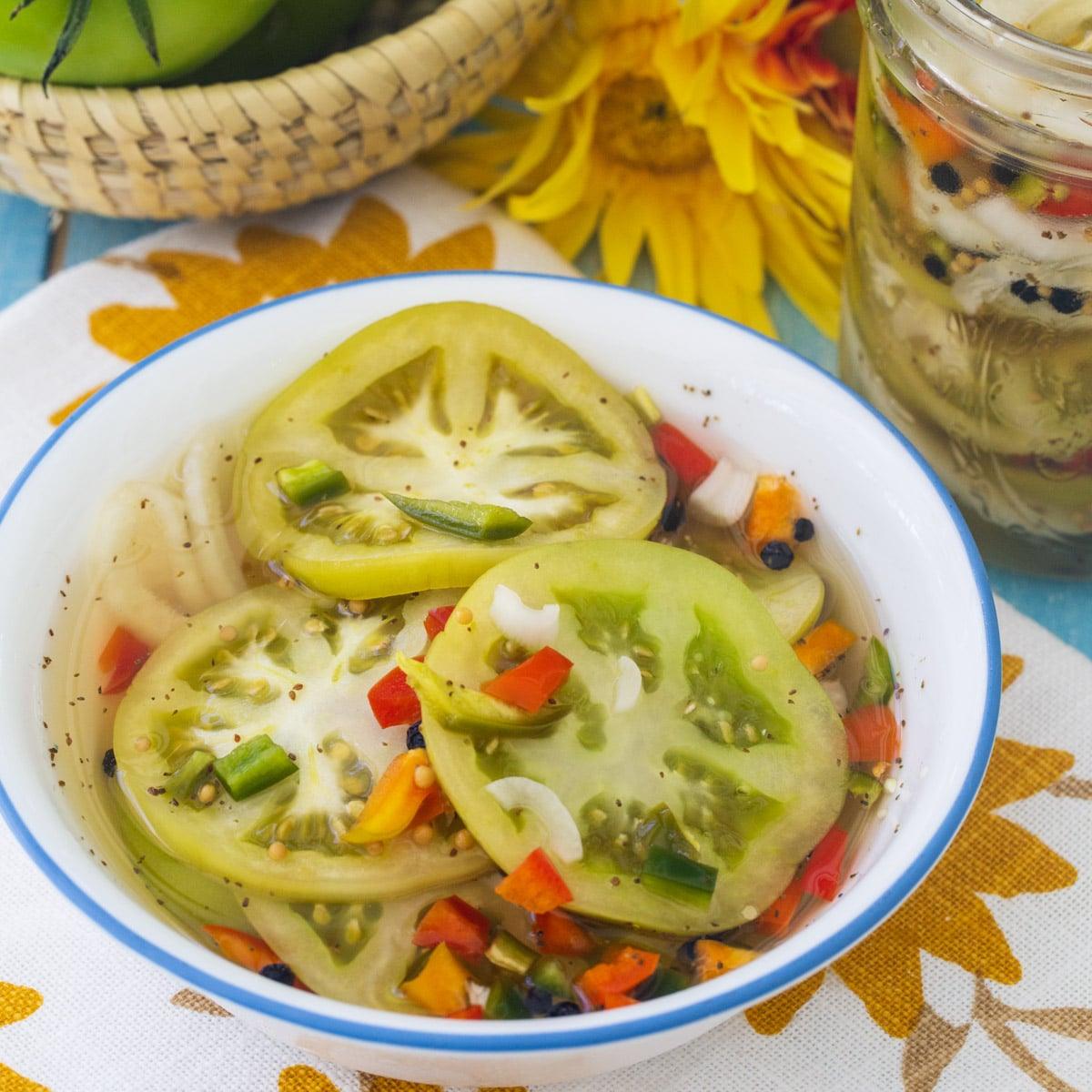 Southern Pickled Green Tomatoes