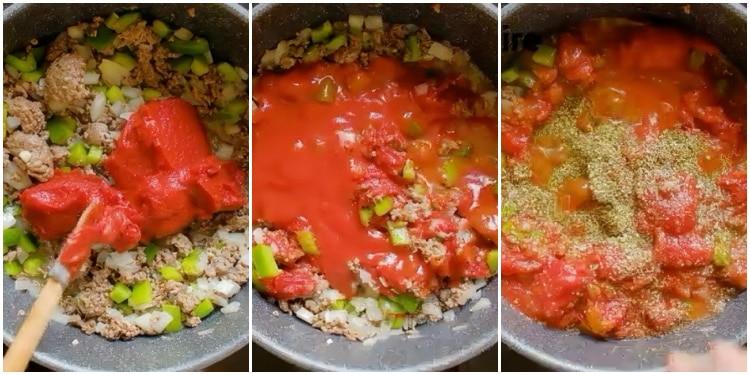 Adding the remaining ingredients.