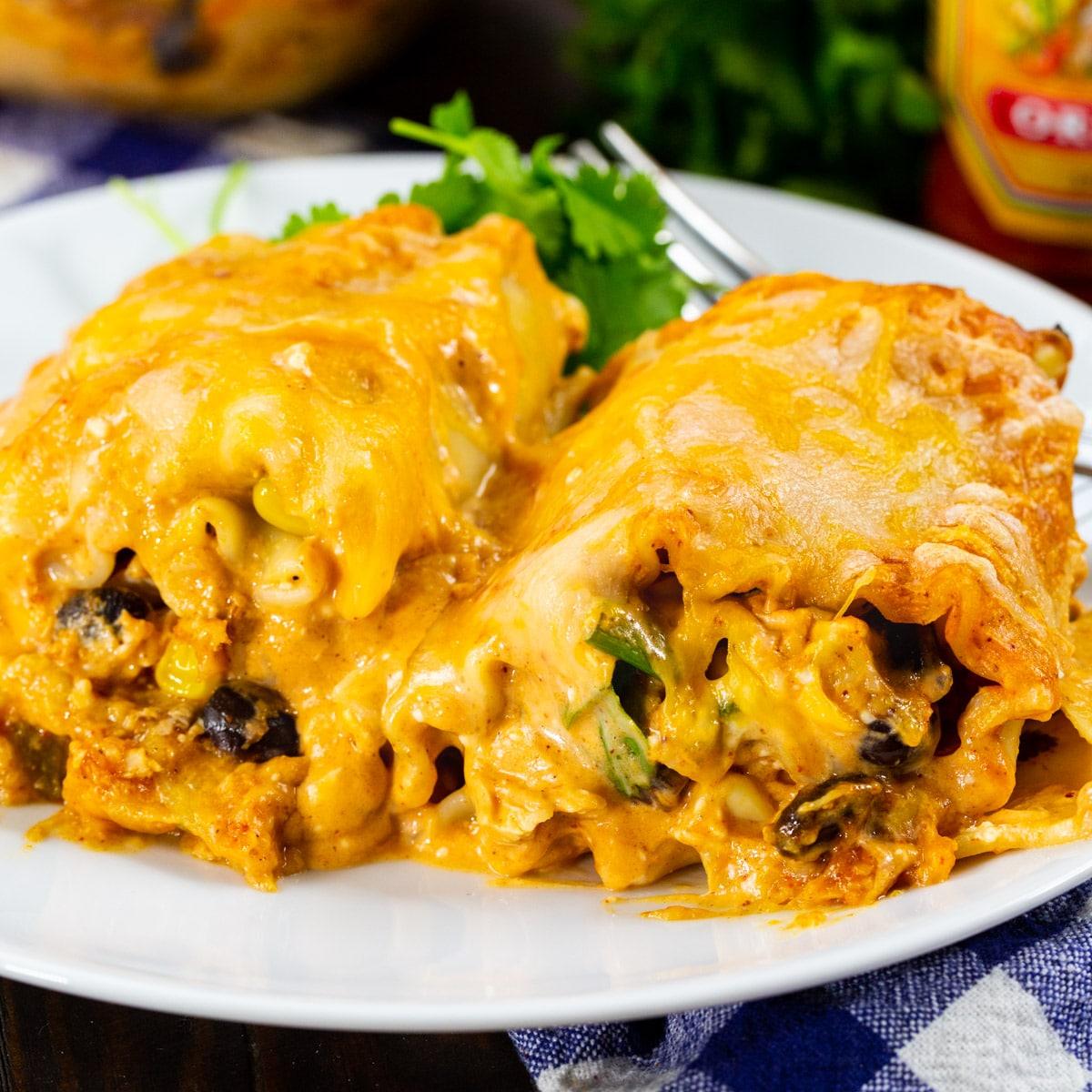 Southwestern Chicken Lasagna Roll-Ups