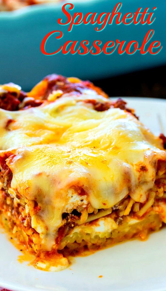Close-up of Spaghetti Casserole on a plate