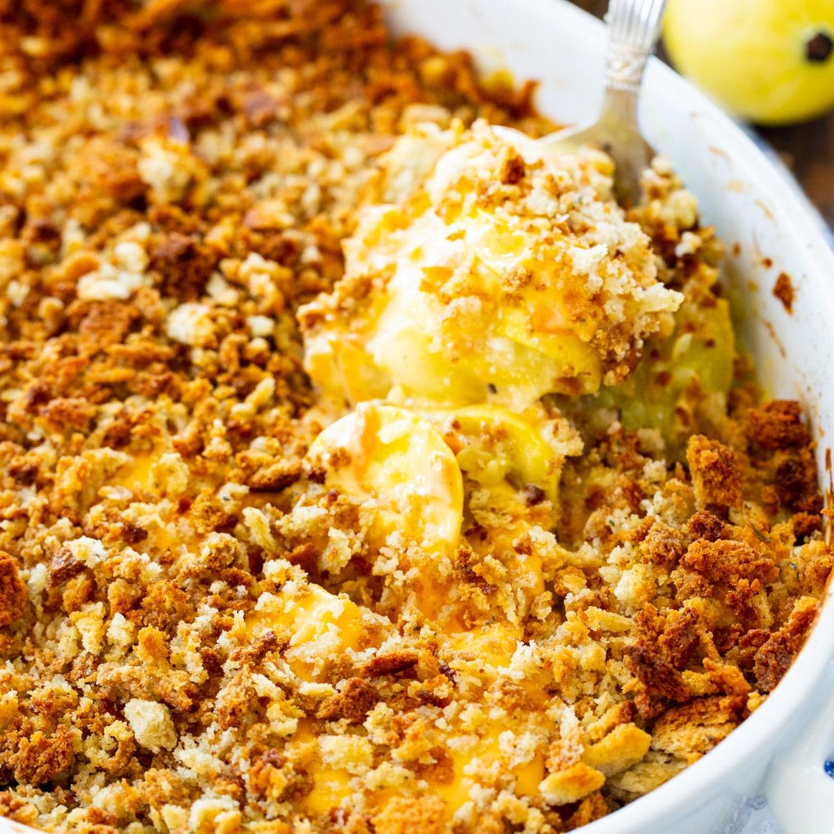 Squash Casserole with Stuffing Top
