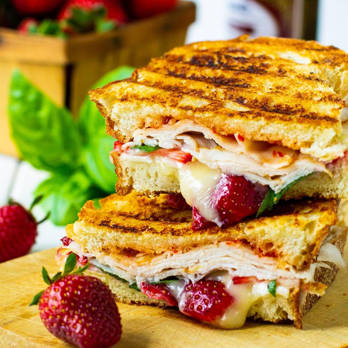 Strawberry, Brie, and Turkey Panini