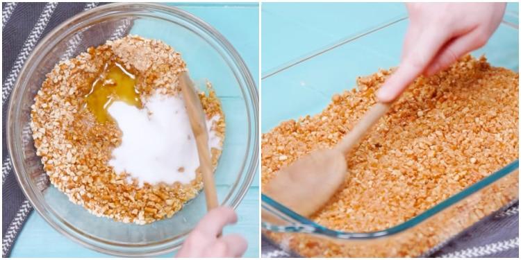 Making the crust.
