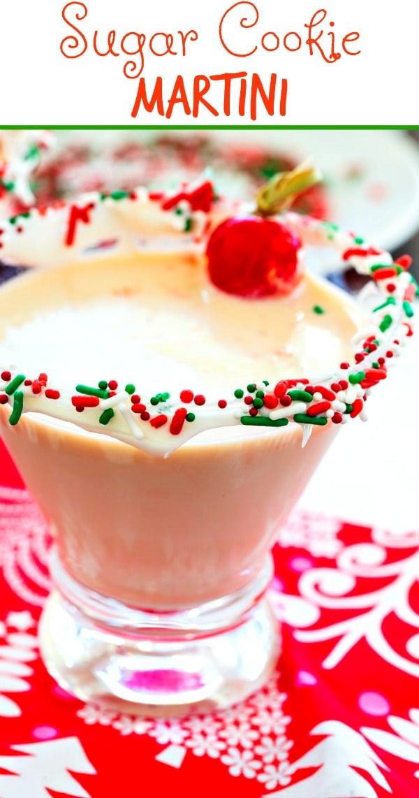 Sugar Cookie Martini with sprinkles around the rim