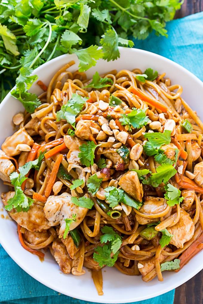 Thai Chicken Pasta with peanut sauce