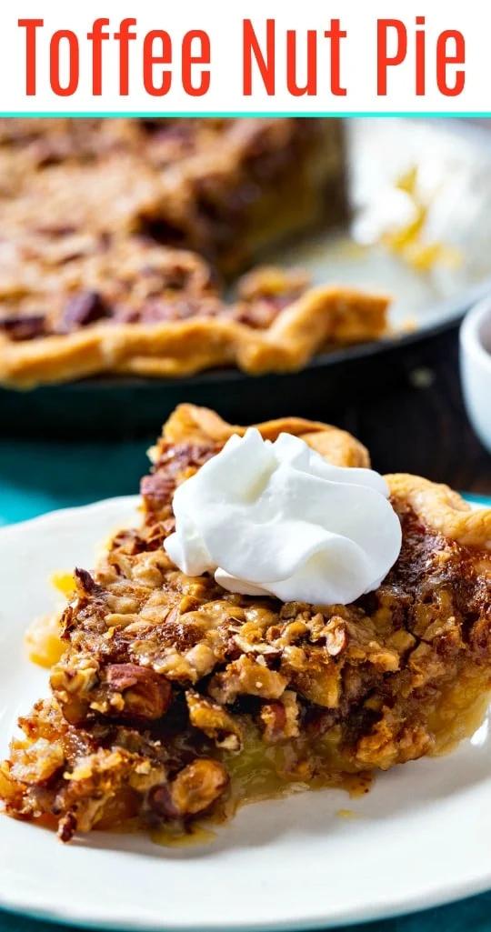 easy pie filled with almonds, pecans, and toffee
