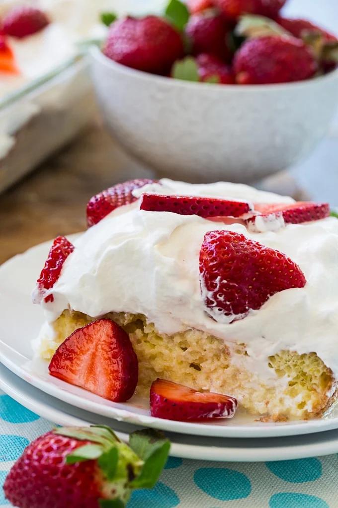Tres Leches Cake with Strawberries