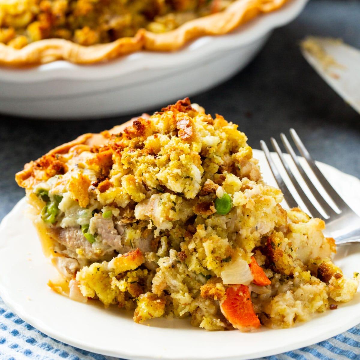 Turkey Pot Pie with Stuffing Topping