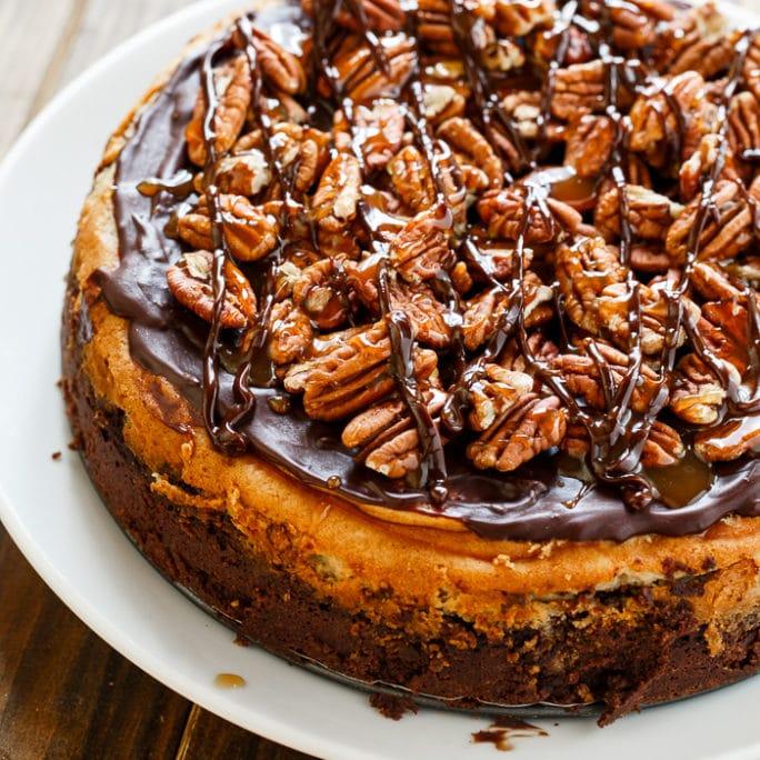 Turtle Brownie Cheesecake