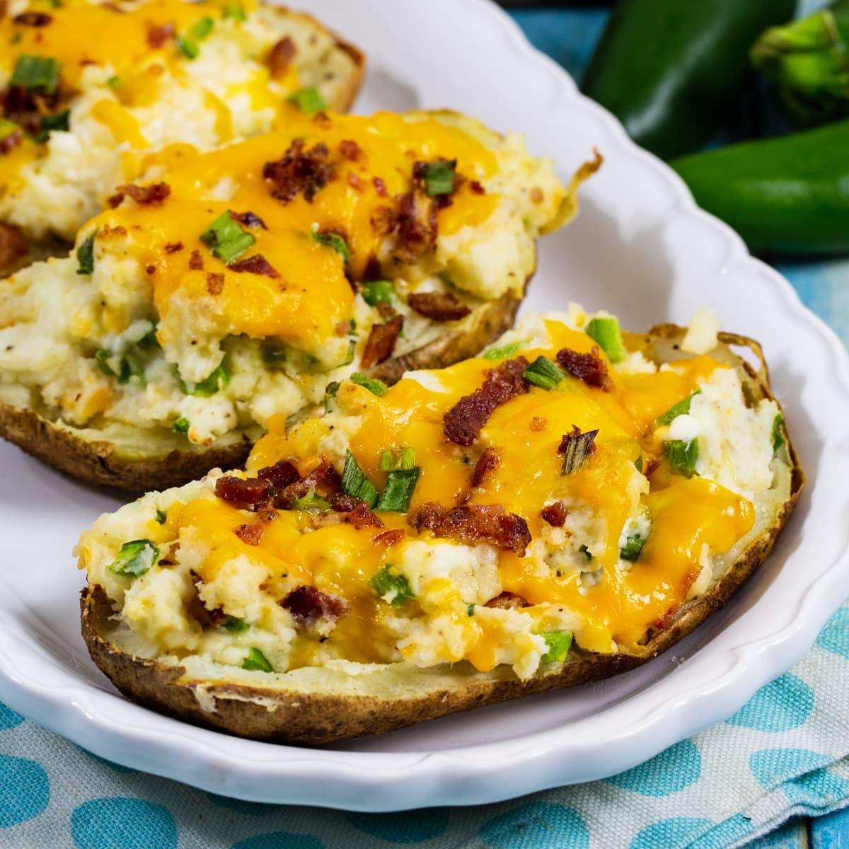 Twice Baked Jalapeno Popper Potatoes