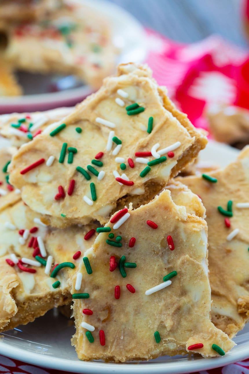 White Chocolate and Peanut Butter Christmas Crack