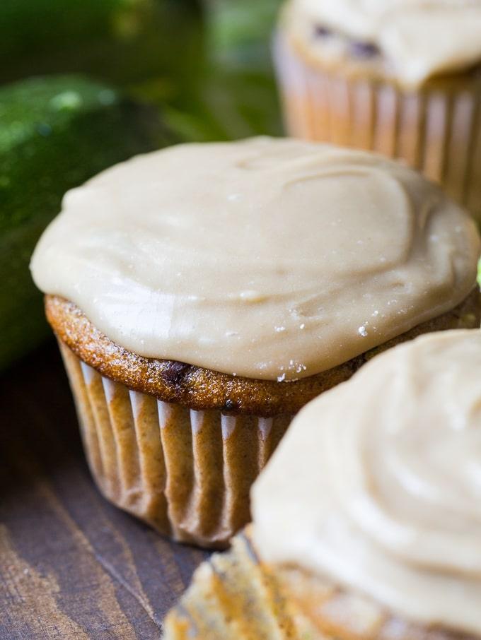 Zucchini Cupcakes with Caramel Frosting
