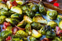 Spicy Honey Glazed Bacon Brussels