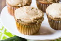 Moist Zucchini Cupcakes with Rich Caramel Frosting