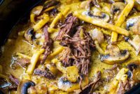 Comforting Slow Cooker Beef and Mushroom Noodles