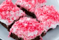 Pink Coconut Marshmallow Brownies