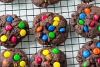 Decadent Double Chocolate M&M Cookies