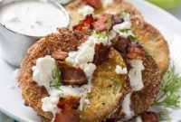 Golden-Crisp Fried Green Tomatoes with Zesty Feta-Buttermilk Drizzle