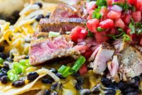 Blackened Tuna Nachos with Watermelon Salsa Fresca