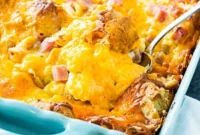Savory Croissant Ham and Cheese Bake