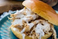 Slow Cooker Alabama White Pulled Chicken