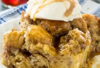 Effortless Indulgence: Crock Pot Bread Pudding with Buttery Rum Sauce
