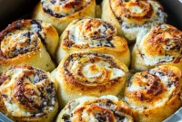 Golden Olive & Cheese Pinwheels