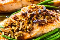 Bourbon Pecan Glazed Salmon