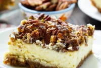 Decadent Pecan Pie Cheesecake Bars