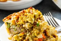 Savory Turkey Pot Pie with Stuffing Crust