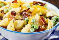 Velvety Pasta Salad with Sweet Peas and Crispy Bacon