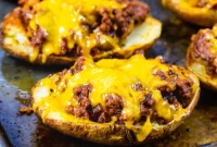 Sloppy Joe Stuffed Potato Shells