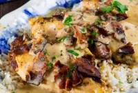 Tender Slow Cooker Chicken with Smoky Bacon Gravy