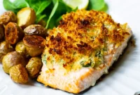 Mascarpone Spinach Stuffed Salmon Bake