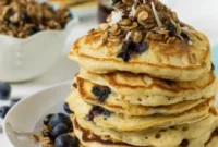 Crispy Granola Blueberry Stack