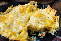 Cheddar Crusted Skillet Chicken Pot Pie