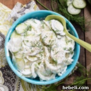 Southern Creamy Cucumbers make a light and refreshing summer side.