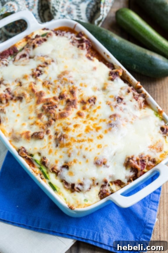No-Noodle Zucchini Lasagna 2 Zucchini Lasagna. A thick meat sauce and zucchini noodles make this lasagna a delicious gluten-free meal.