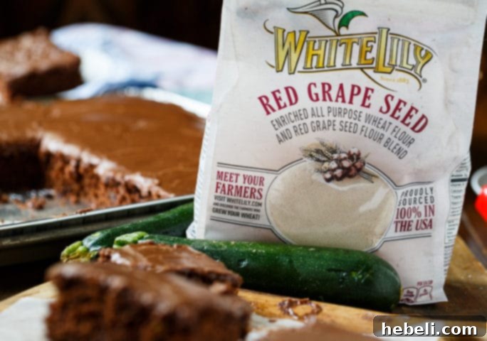 Chocolate Zucchini Sheet Cake with White Lily flour - The finished cake, emphasizing the quality of ingredients.