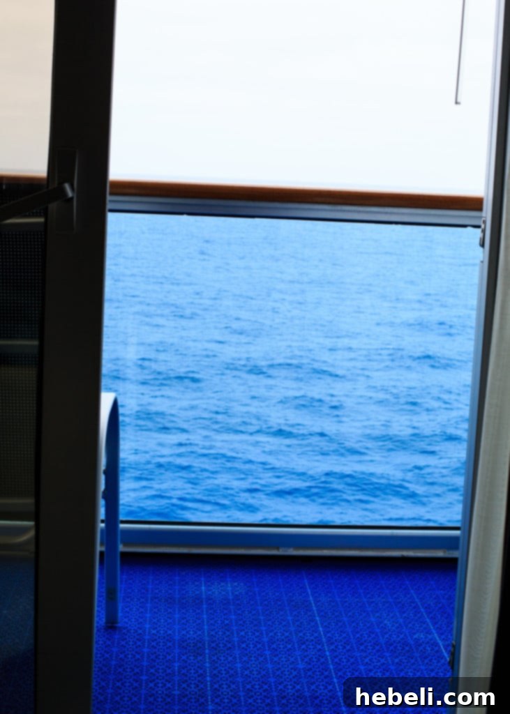 Stunning balcony view from a Ruby Princess stateroom