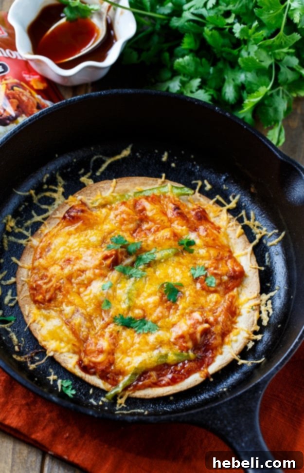 Close-up of a homemade BBQ Salmon Tortilla Pizza made with Chicken of the Sea pouched salmon