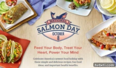 Chicken of the Sea promoting National Salmon Day with their logo and various salmon products