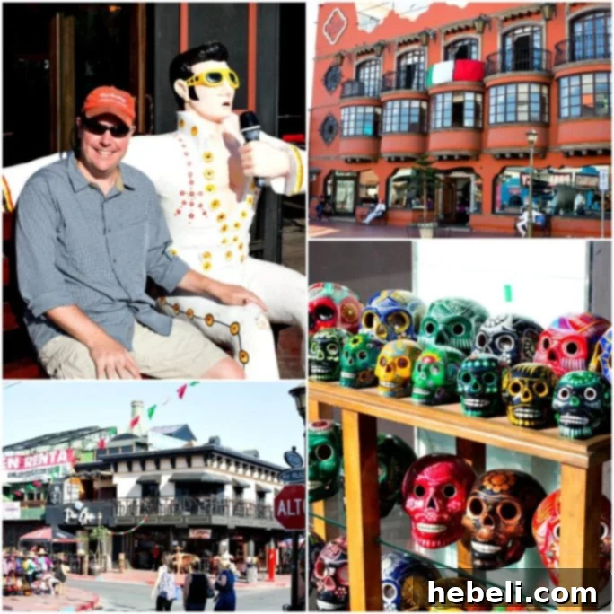 Ensenada Mexico, capturing the bustling town and a specific eatery for fish tacos.