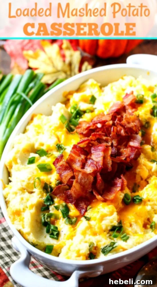 Loaded Mashed Potato Casserole, a delightful and easy-to-make dish.