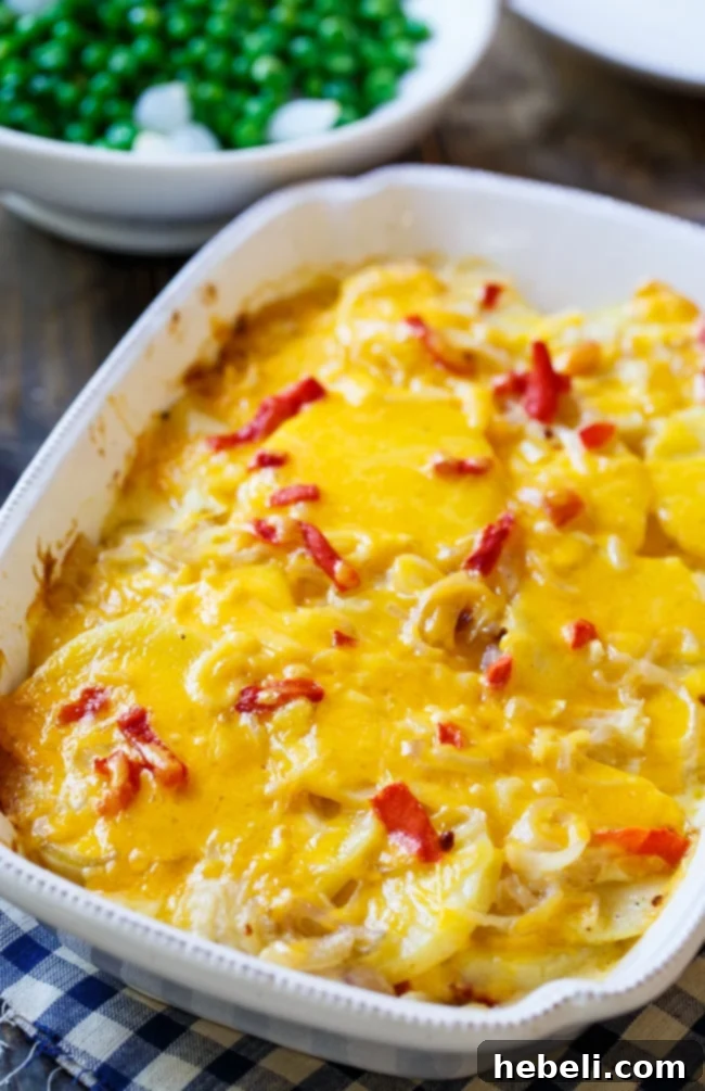 Velvety Pimento Cheese Potatoes 3 Pimento Cheese Potato Gratin - thinly sliced potatoes baked with cheese sauce