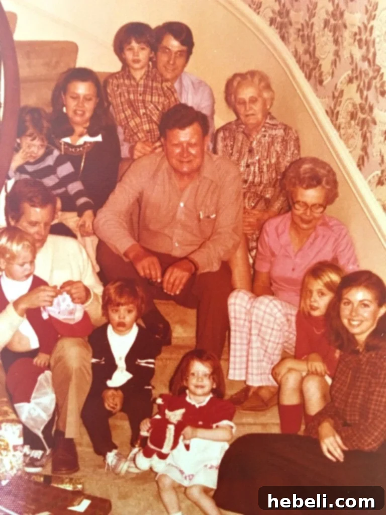 Another nostalgic black and white photograph, evoking a sense of history and personal connection to the recipe's origins.