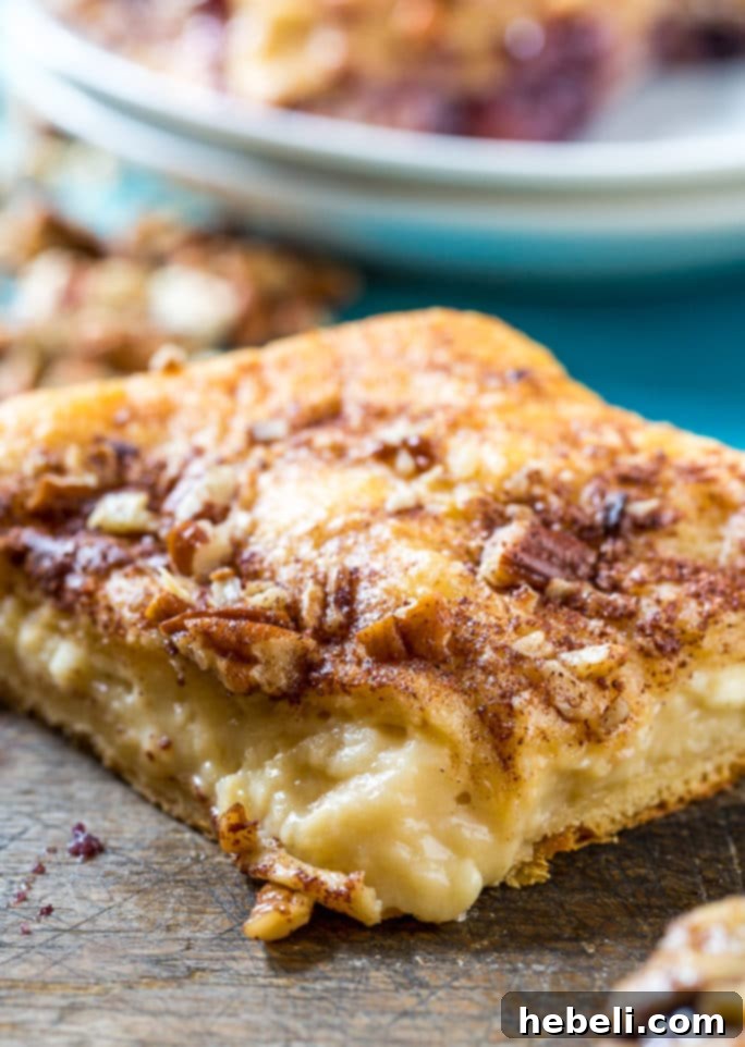 Easy Cream Cheese Danish made from refrigerated crescent roll dough, freshly baked.