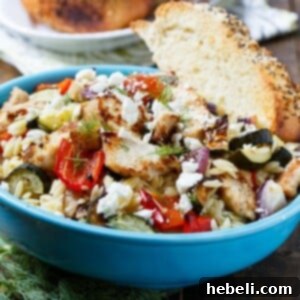 Orzo Pasta Salad with Chicken and Roasted Vegetables